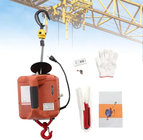 Vista 14 de Cabrestante eléctrico 3 en 1, cabrestante eléctrico portátil de 880 libras, grúa de cabrestante eléctrico de 1500 W 110 V, altura de elevación de 62
