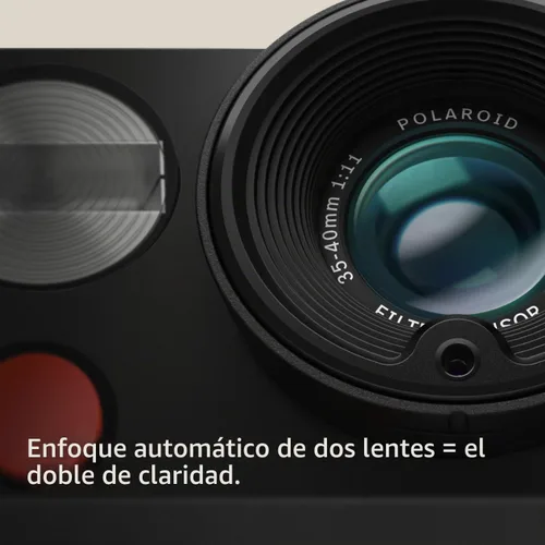 Vista 4 de Polaroid Now Plus Generation 3 - Cámara instantánea con sistema de enfoque automático de dos lentes y modo manual (blanco) Paquete con kit