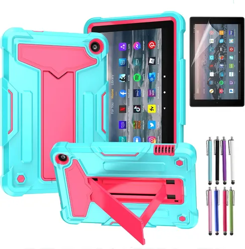 Vista 6 de EpicGadget Funda para tablet Amazon Fire 7 (12ª generación, lanzada en 2022) – Funda híbrida resistente a los impactos con soporte + 1 lápiz