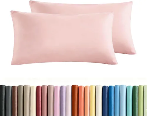 Vista 17 de Mohap Funda de almohada con cremallera, 4 piezas, microfibra cepillada 1800, calidad de hotel, súper suave, no se encoge, no se decolora, color Rosa