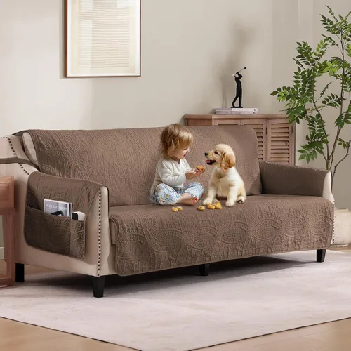 Vista 40 de Fundas acolchadas beige para sillas reclinables, impermeables, fundas para sillas reclinables para niños perezosos, fundas reclinables que admiten