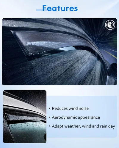 Vista 5 de Deflector de ventana lateral, viseras de humo oscuro, protectores de lluvia, 4 piezas para Dodge 2002-2008 para Ram 1500 Fit for 2002-2008 for