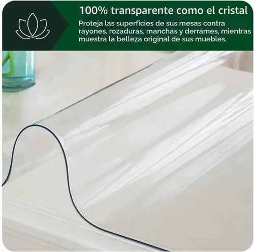 Vista 5 de Protector de PVC transparente de 8 x 36 pulgadas de grosor de 0.1 in de grosor, tapete rectangular pequeño de plástico de cristal, protector de mesa