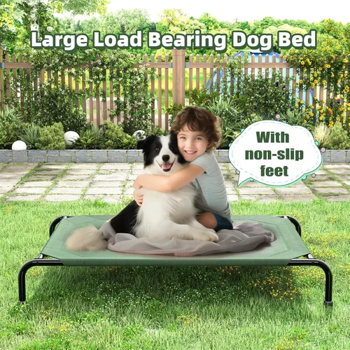 Vista 3 de Simple Trending Cama elevada para perros grandes, catre para perros XL impermeable, cama elevada para mascotas de enfriamiento al aire libre, 47.75