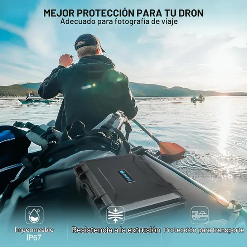 Vista 6 de Lekufee Funda rígida impermeable para DJI Air 3S, Air 3 Drone, Fly More Combo, batería, DJI RC Pro 2, RC 2, RC N3/N2 y accesorios (solo funda)