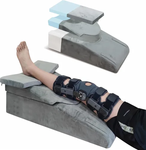 Vista 8 de Almohadas de elevación de piernas para después de la cirugía, almohada de espuma viscoelástica para dormir, espalda baja, cadera, tobillo, alivio