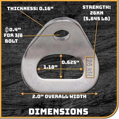Vista 3 de Perno de pared de escalada de 26kN para perno de pared, anclaje/amarre para tornillo/perno de 3/8 pulgadas, ideal para escalada en roca y gimnasios