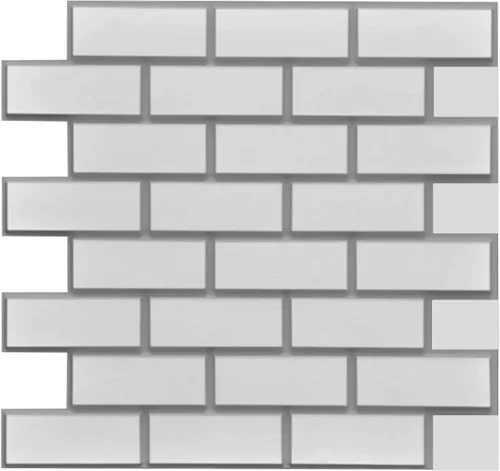 Vista 32 de Dundee Deco PG7063 Ladrillo sintético gris hueso, 3.2 pies x 1.6 pies, panel de pared 3D de PVC, decoración de paneles de pared de diseño de Gris