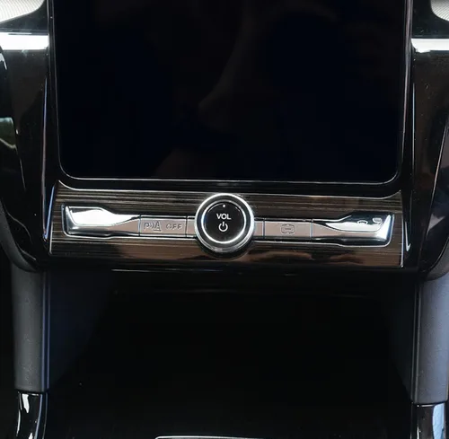 Vista 4 de Accesorios de automóvil para Ford Explorer 2020 2021 2022 2023 Interruptor de volumen interior de acero inoxidable (estilo negro cepillado) 1 unidad