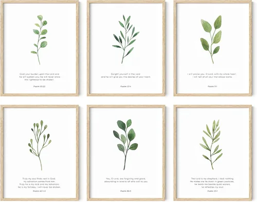 Vista 10 de HAUS AND HUES Decoración de pared con versículos de la Biblia, juego de 6 impresiones de las Escrituras cristianas, arte bíblico inspirador, arte
