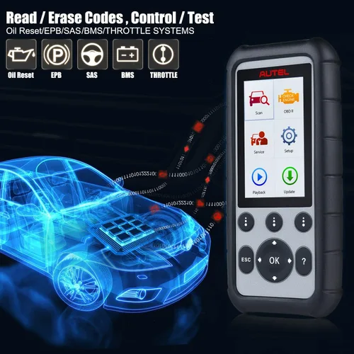 Vista 6 de Autel MaxiDiag MD806 Escáner OBD2, ABS SRS Motor Transmisión 4 Sistemas Herramienta de Diagnóstico, 7 Servicios Especiales como MD808 Pro, Reinicio
