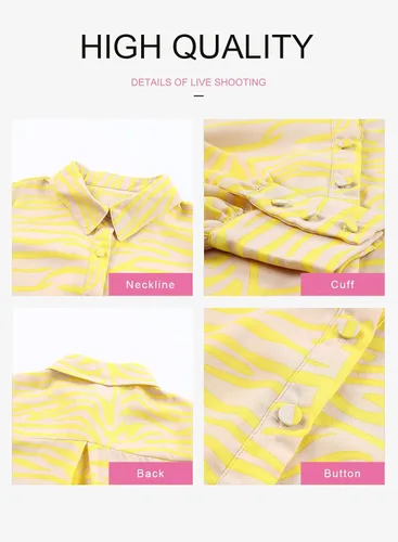 Vista 5 de EVALESS Blusas con botones para mujer, blusas de manga larga con estampado de moda 2023
