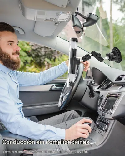 Vista 4 de Soporte de tableta para coche y camión - [Ventosa fuerte] Soporte de tableta resistente para parabrisas de tablero de instrumentos con brazo
