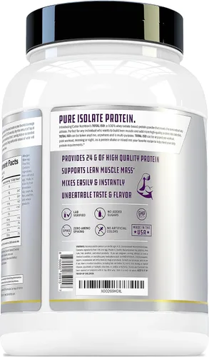 Vista 4 de Total ISO Whey Isolate Protein Powder: Batido de proteína de suero de mejor sabor con 100% aislado de proteína de suero de leche, mezcla perfecta