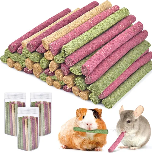 Vista 11 de ERKOON Timothy - Palitos de heno, juguetes masticables de conejo para dientes, palitos molares naturales, golosinas para conejitos, conejillos