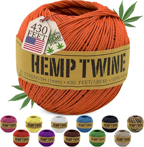 Vista 21 de Cordel de cáñamo para jardinería - Cordel para manualidades - Cuerda de cáñamo orgánico natural para hacer joyería - Cordón fuerte y duradero