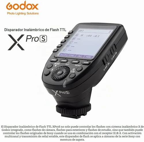 Vista 3 de Godox XPro-S TTL - Disparador de flash inalámbrico para Sony, transmisor