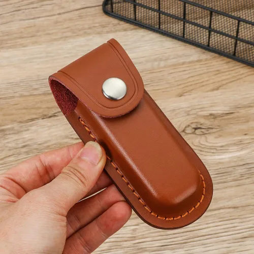 Vista 4 de Paquete de 2 fundas de bolsillo para cuchillos, funda multiherramienta, funda de cuero para cuchillos con presilla para cinturón, bolsillo