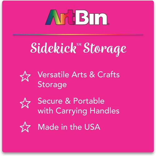 Vista 6 de ArtBin 6815AG Mini Sidekick Estuche de transporte, organizador portátil de arte y manualidades con asa, [1] estuche de almacenamiento de plástico