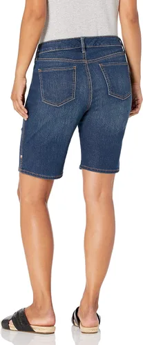 Vista 2 de Gloria Vanderbilt Bermudas de jean con cinturón de tiro medio para mujer
