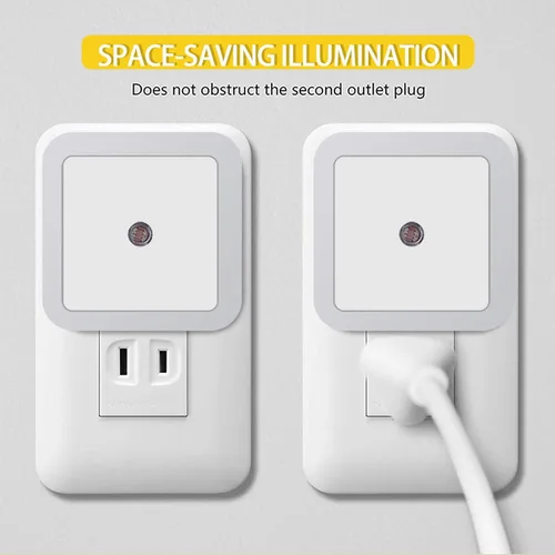 Vista 2 de Las luces nocturnas se enchufan a la pared, sensor de atardecer a amanecer con encendido y apagado automático luz nocturna para dormitorio, baño