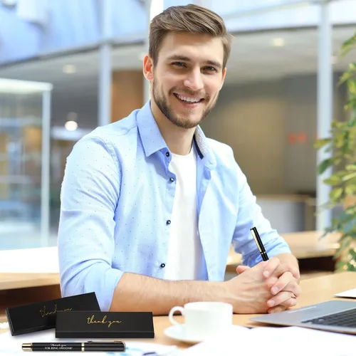 Vista 5 de PerKoop Juego de 30 Bolígrafos de Agradecimiento para Apreciación de Empleados con Citas Inspiradoras Grabadas con Caja para Acción de Gracias