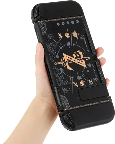 Vista 4 de Funda protectora acoplable compatible con interruptor carcasa rígida para controladores Switch y Joy-Con con 4 agarres para el pulgar funda