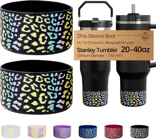 Vista 34 de WK IEASON 2 Piezas Protector de Base Tipo Bota para Vaso Stanley Quencher Adventure 40oz y Stanley IceFlow 20oz 30oz y Compatible con Botella de 3D