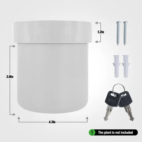 Vista 2 de Caja de seguridad secreta oculta con parte inferior falsa para macetas con cerradura de llave, resistente a la intemperie para jardín, patio y hogar