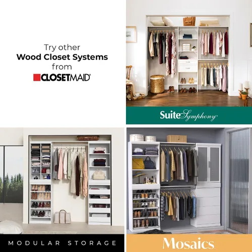 Vista 7 de ClosetMaid Kit de estante de almacenamiento modular y barra para colgar, color gris pardo