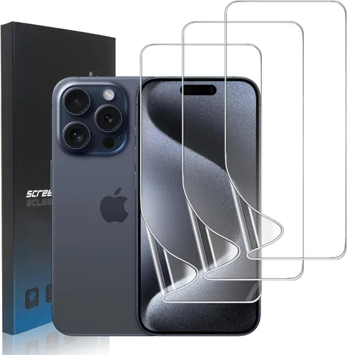 Vista 15 de Paquete de 3 protectores de pantalla de película de hidrogel para iPhone 13/iPhone 13 Pro, protector de pantalla de TPU suave HD para iPhone 13/13