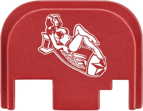 Vista 32 de NDZ Performance Gen 1-4 Rear Slide Cover Plate for Glock 9mm .40 .357 .45 Laser Engraved Popular Images in Black Aluminum - Choose Image