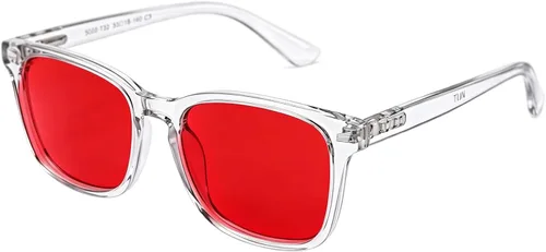 Vista 16 de TIJN Gafas de dormir con bloqueo de luz verde azul, lente de luz roja para juegos de computadora, fatiga de pantalla y protección UV Negro