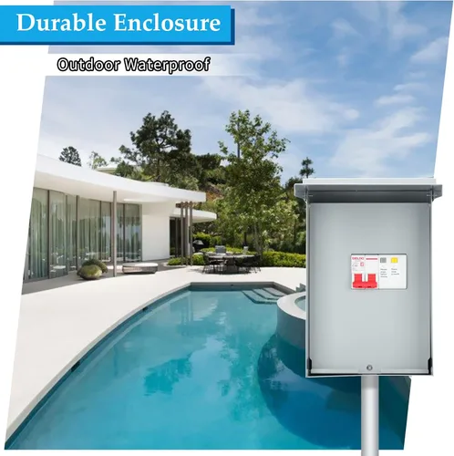 Vista 4 de briidea Panel de spa de 50 amperios con disyuntor GFCI de 3 polos y 50 amperios, impermeable IP 65, ideal para spas, jacuzzis, piscinas, hogar