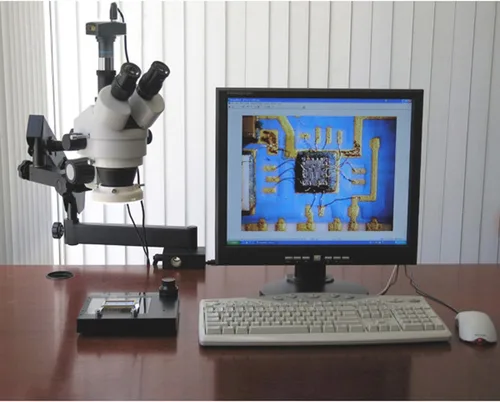 Vista 3 de Microscopio estéreo trinocular del zoom de AmScope SM-6TX, aumento 3.5X-45X