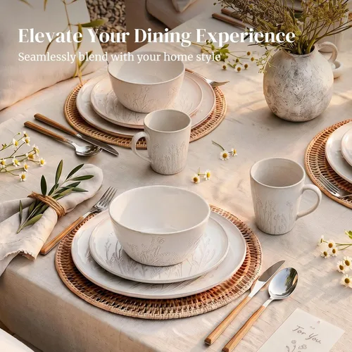 Vista 5 de DOWAN Cuencos de cerámica de 32 onzas – Juego de 4 cuencos de sopa grandes para cereales, ramen, pho, pasta y ensalada – Cuencos de sopa apilables