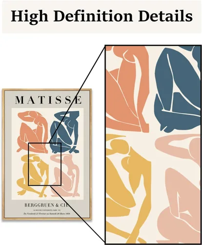 Vista 7 de Zzuyi Henri Matisse - Arte de pared, decoración de arte abstracto, decoración de habitación pastel danés, arte de pared bohemio, 12 x 16 pulgadas