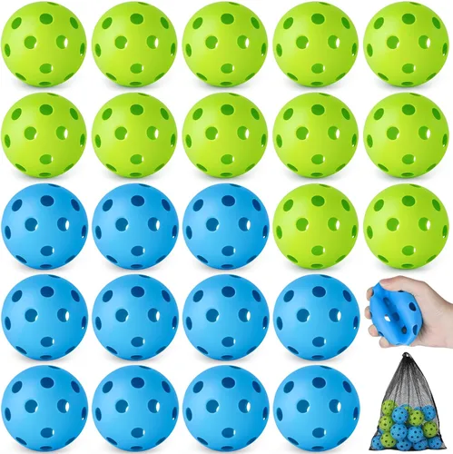 Vista 19 de Coopay Paquete de 24/80 pelotas de práctica de béisbol, bolas de entrenamiento de plástico, bolas de softball huecas ligeras para golpe, Verde