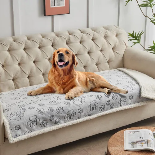 Vista 11 de Manta impermeable calmante para gatos de interior, manta suave y silenciosa de felpa para mascotas, manta gruesa de piel sintética de 500 GSM