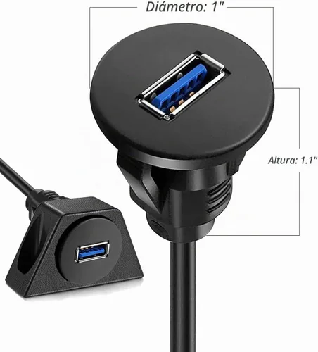 Vista 5 de Cable de extensión USB 3.0 macho a hembra AUX de montaje en panel empotrado