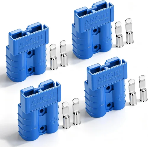 Vista 10 de Conector de alimentación de 50 amperios, desconexión rápida de 50 A, 600 V, 2 pares (4 unidades) para conector de batería de 50 amperios