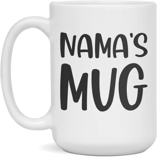 Vista 3 de Taza personalizada personalizada de Nama, regalo único, 11 onzas, color blanco
