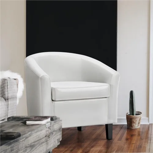 Vista 4 de Yaheetech Silla decorativa de piel sintética con acolchado suave, juego