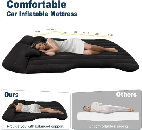Vista 7 de Colchón de aire SUV, colchón inflable para automóvil, cama de aire flocada