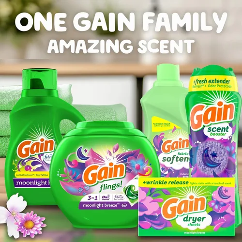 Vista 7 de Gain Hojas para secadora, aroma Moonlight Breeze, 120