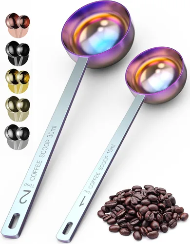 Vista 12 de Orblue Juego Premium de Cucharas para Café - 1 Cucharada (15ml) y 2 Cucharadas (30ml) Cuchara Medidora - Cuchara Medidora de Café de Acero
