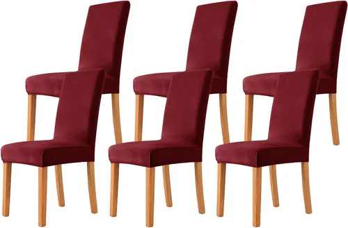 Vista 68 de Velvet Chair Covers Beige Gray, Stretch Dining Room Chair Covers 2 Pack, Super Fit Dining Chairs Slipcovers Spandex Washable Kitchen Parson Chair