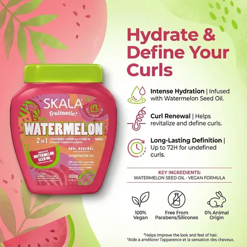 Vista 3 de Skala - Linha Frutastica - Crema de Tratamento Melancia 2.2 lbs - Colección Frutástica - Crema Tratamiento Sandía Net 35.37 Oz)