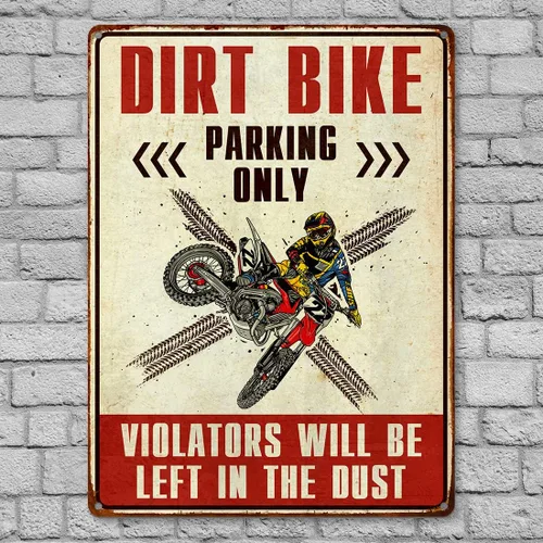 Vista 2 de Letrero decorativo de motocross para niños, accesorios de motocross para hombres, regalos de motocross para hombres, aluminio libre de óxido, 9 x 11