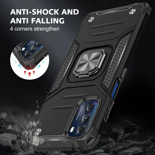 Vista 2 de Funda para Moto G 5G 2022 con protector de pantalla: resistente, soporte giratorio de grado militar 360, funda protectora a prueba de golpes